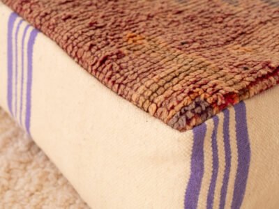 Vintage Earthy Red Berber Pouf - Image 4