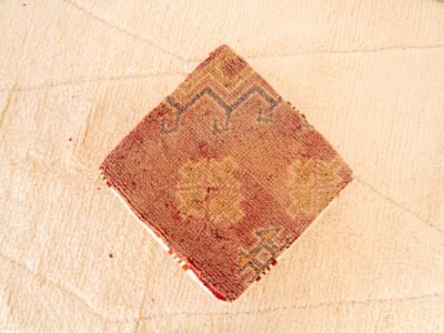 Vintage Red and Rust Berber Pouf - Image 5