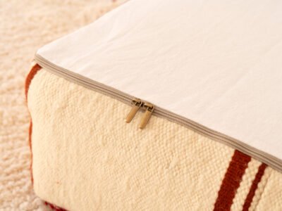 Vintage Red and Rust Berber Pouf - Image 6