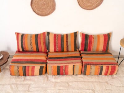 Modular 3-Seater Vintage Moroccan Blanket Sofa - Image 11