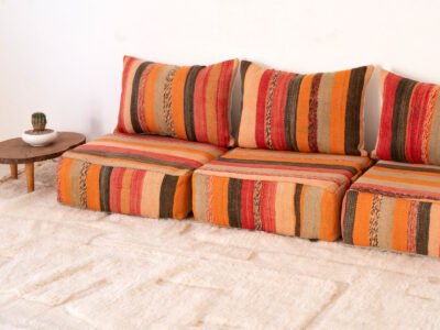 Modular 3-Seater Vintage Moroccan Blanket Sofa - Image 10