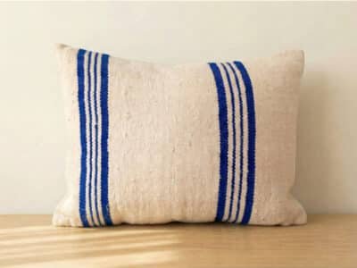 Moroccan Handmade Blue Striped Pillow