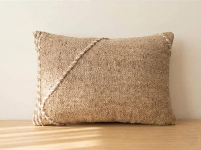 Handmade Moroccan Cotton Beige Pillow