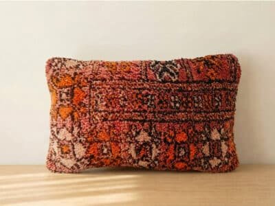Handmade Orange & Black pattern Pillow