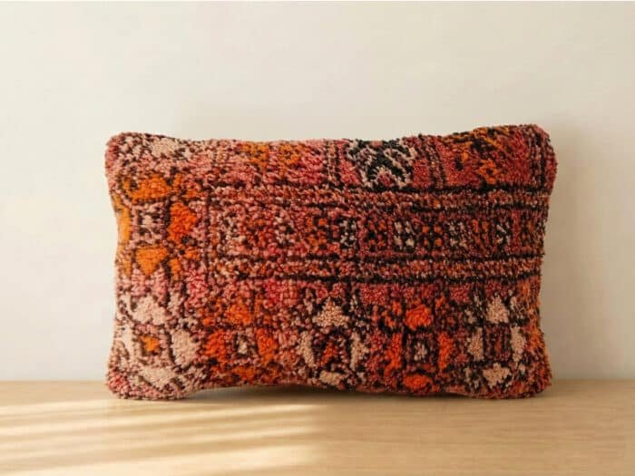 Handmade Orange & Black pattern Pillow