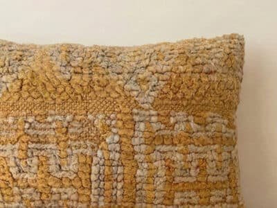 Handmade Yellow & Grey Moroccan Kilim Pillow - Image 2