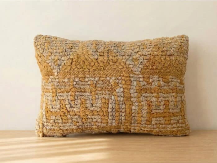 Handmade Yellow & Grey Moroccan Kilim Pillow