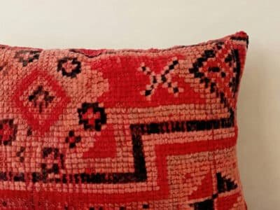 Handmade Red & Black Moroccan Pillow - Image 2