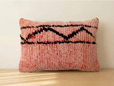 Handmade Pink & Black Moroccan Pillow