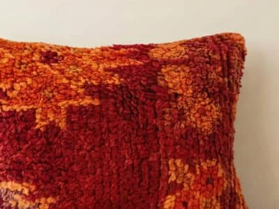 Handmade Red & Orange Moroccan Pillow - Image 2