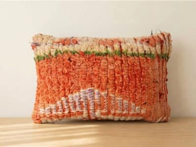 Handmade Orange Moroccan Kilim Pillow