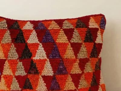 Colorful Triangles Moroccan Kilim Pillow - Image 2