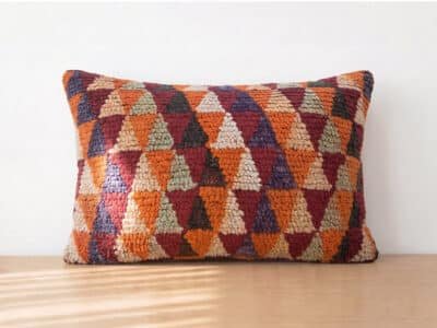 Colorful Triangles Moroccan Kilim Pillow - Image 1