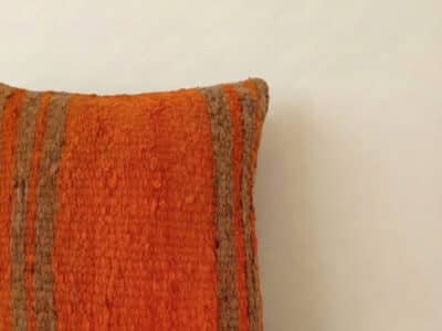 Orange Striped Moroccan Kilim Pillow - Image 2