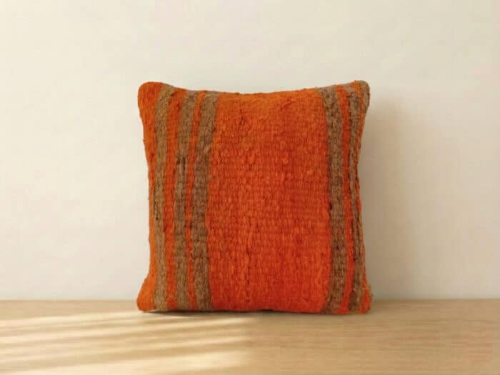 Orange Striped Moroccan Kilim Pillow