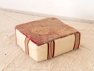 Vintage Red and Rust Berber Pouf