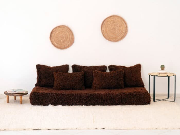 180cm // 6ft Brown Beni Ourain Sofa