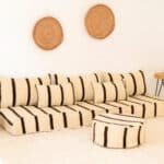 Customized order for Ms. Marie Roussel - 2 x 210cm ft 7ft Moroccan Black Striped Blanket Sofa