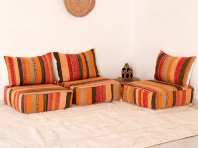 Modular 3-Seater Vintage Moroccan Blanket Sofa - Image 2