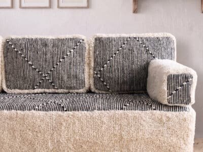 Floor Cushion Seating White - Image 3