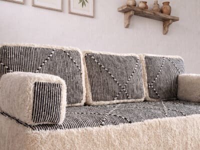 Floor Cushion Seating White - Image 4