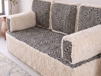 Floor Cushion Seating White - Image 5