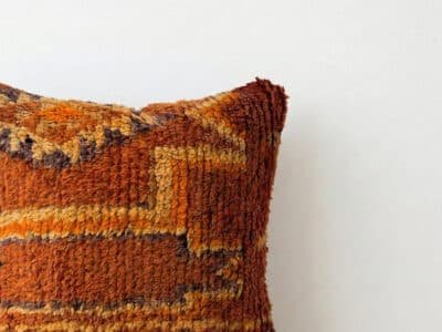 Vintage Moroccan Shag Wool Decorative Pillow - Image 2