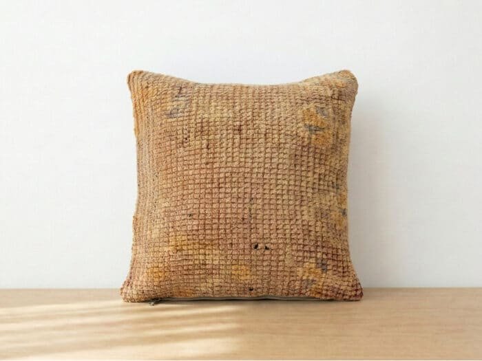Rustic Moroccan Textured Wool Throw Pillow