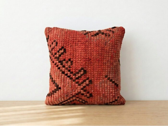 Vintage Moroccan Coral Textured Decorative Pillow