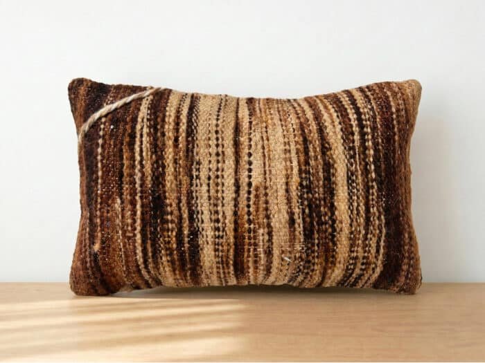 Vintage Moroccan Kilim Pillow in Earth Tones