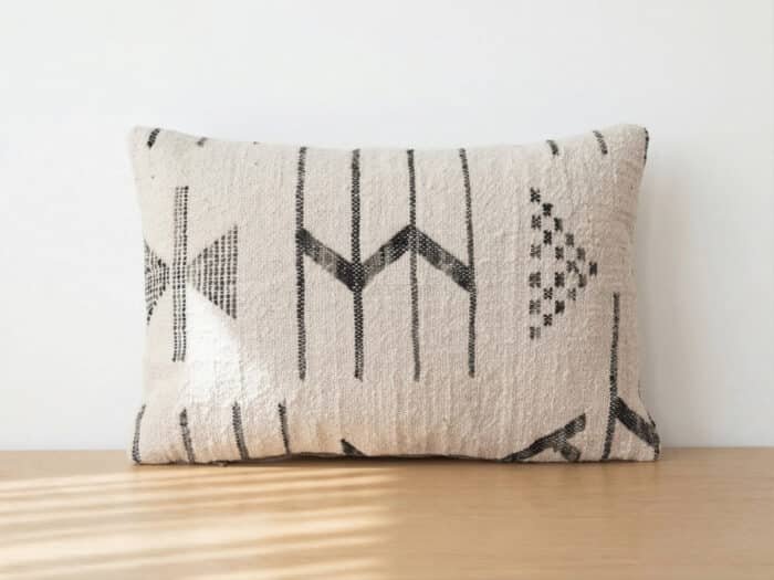 Handwoven Moroccan Tribal Lumbar Kilim Pillow