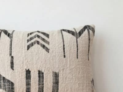Moroccan Tribal Kilim Lumbar Pillow in Ivory - Image 2