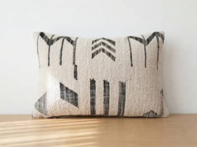Moroccan Tribal Kilim Lumbar Pillow in Ivory