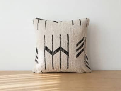 Artisan Moroccan Kilim Square Pillow with Tribal Motifs