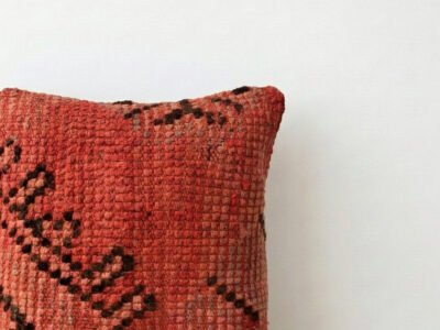 Vintage Moroccan Coral Textured Decorative Pillow - Image 2