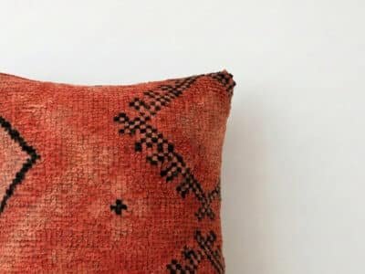 Vintage Moroccan Dusty Red Wool Decorative Pillow - Image 2