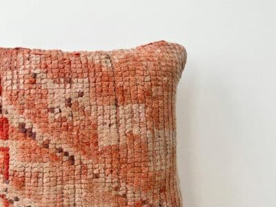 Vintage Moroccan Dusty Salmon Wool Decorative Pillow - Image 2