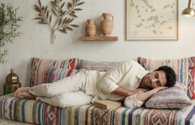 Handwoven Moroccan Kilim Floor Sofa with Tribal Patterns - Image 4