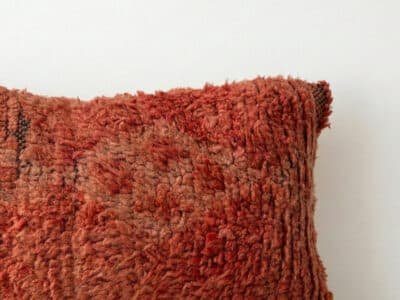 Vintage Moroccan Terracotta Shag Pillow - Image 2