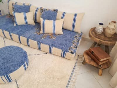 Handwoven Moroccan Floor Sofa Set with Berber Shaggy Pile - Image 5