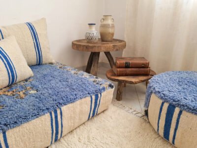 Handwoven Moroccan Floor Sofa Set with Berber Shaggy Pile - Image 3