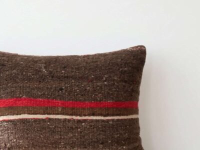 Handwoven Moroccan Lumbar Pillow in Dark Earth Tones - Image 2
