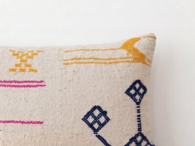 Berber Lumbar Pillow Handwoven in Moroccan Tribal Style - Image 2