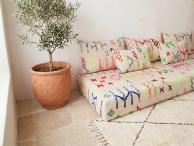 Colorful Kilim Floor Sofa – Handwoven Berber Symbols - Image 5