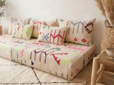 Colorful Kilim Floor Sofa – Handwoven Berber Symbols - Image 2