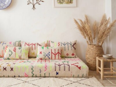 Colorful Kilim Floor Sofa – Handwoven Berber Symbols - Image 7