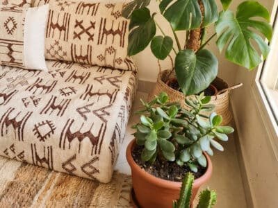 Ivory Azilal Floor Sofa – Wool Pile, Brown Berber Motifs - Image 2