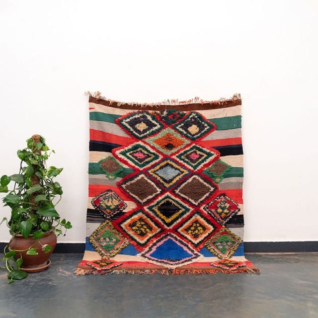 Small handmade berber rug