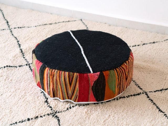 Black Ottoman Morocco Circular