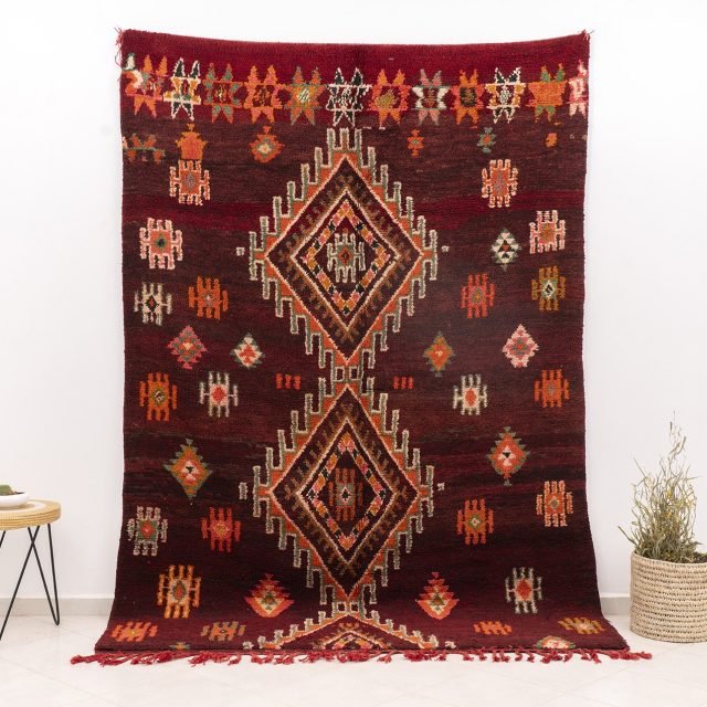 Moroccan Large Rug Bordeaux